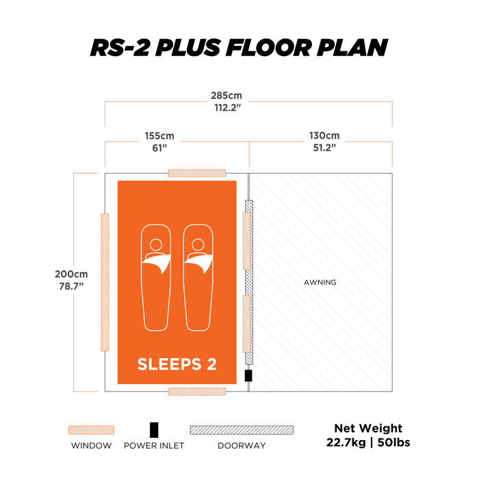 Oztent RS-2 Plus Double Swag