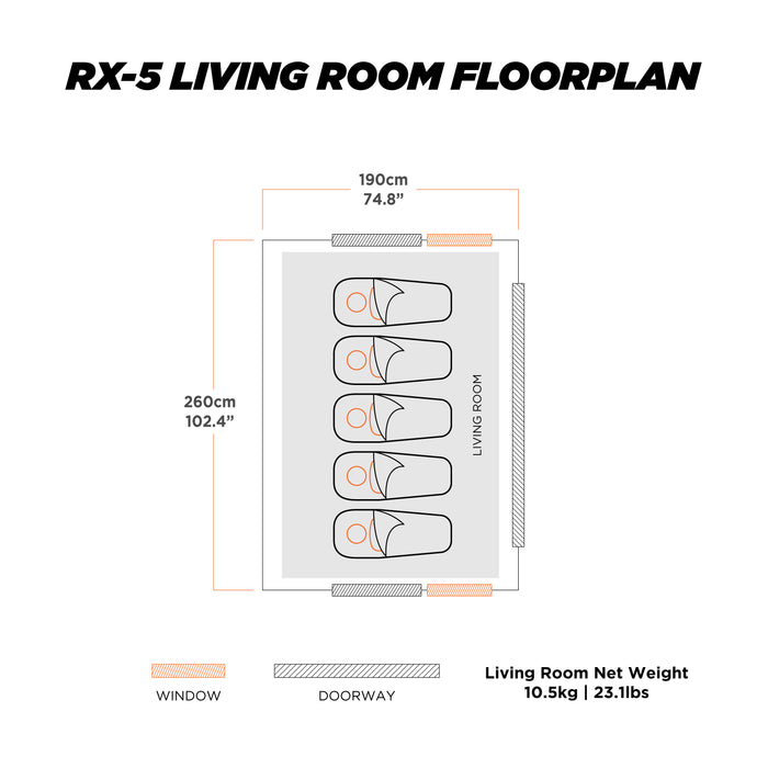 Oztent RX-5 Living Room & Zip-In Floor